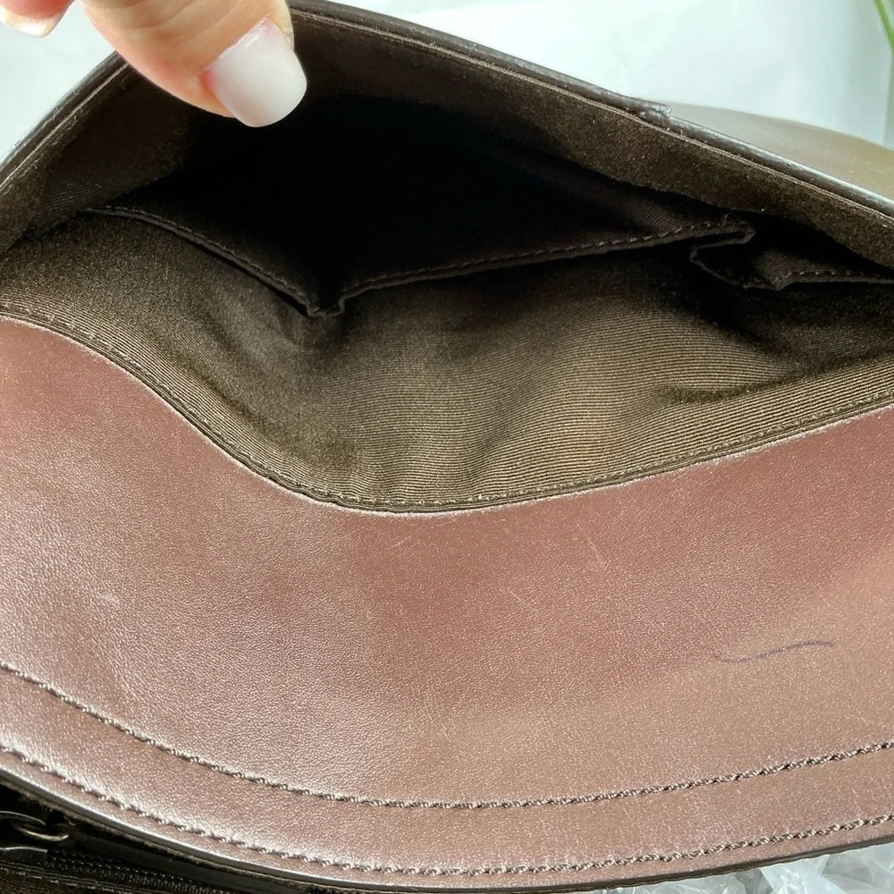 Coach Lexington Brown Mahogany Unisex Men Leather‎ Map Messenger Bag Work NWT